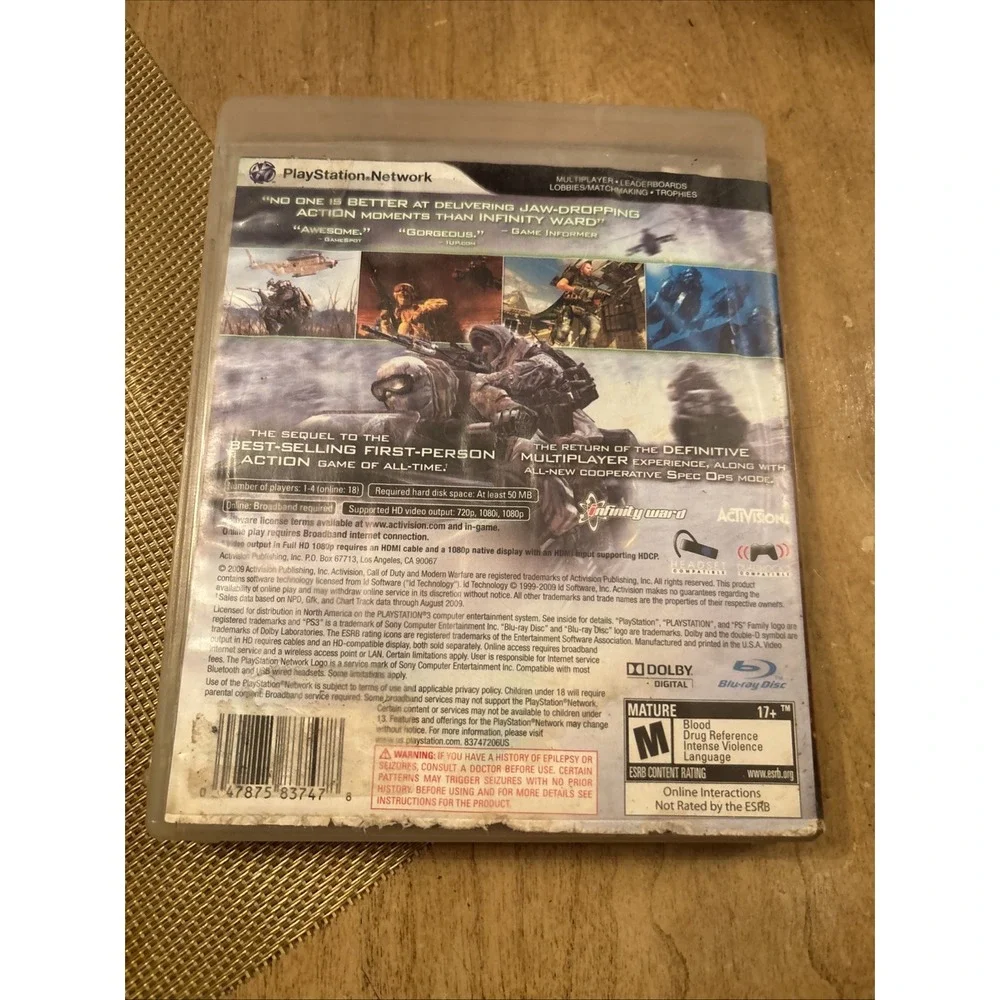Call of Duty: Modern Warfare 2 (PlayStation 3, 2009) With Manual